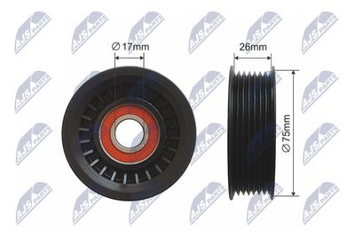 Deflection/Guide Pulley, V-ribbed belt NTY RNK-HD-010