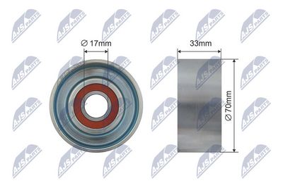 Tensioner Pulley, V-ribbed belt NTY RNK-HD-014