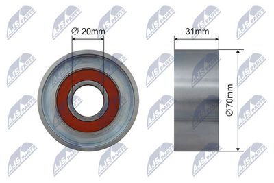 Deflection/Guide Pulley, V-ribbed belt NTY RNK-HD-016