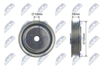 Deflection Pulley/Guide Pulley, V-belt NTY RNK-HD-017