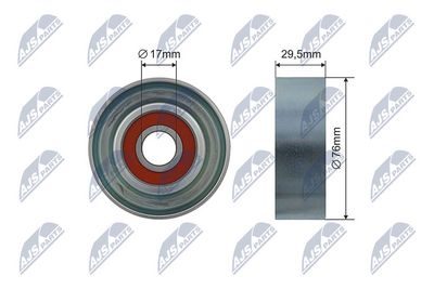 Tensioner Pulley, V-ribbed belt NTY RNK-HD-025