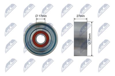 Tensioner Pulley, V-ribbed belt NTY RNK-HD-026
