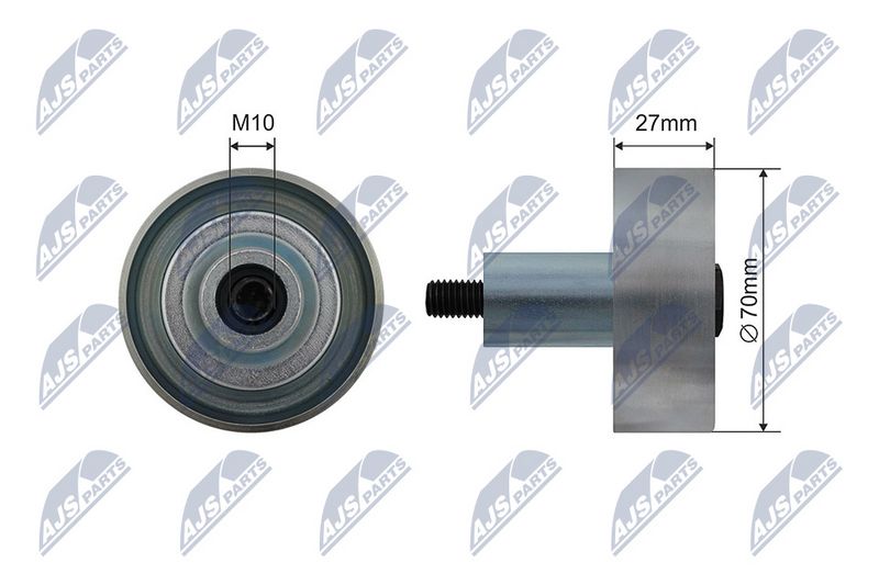 NTY RNK-HD-027 Tensioner Pulley, V-ribbed belt