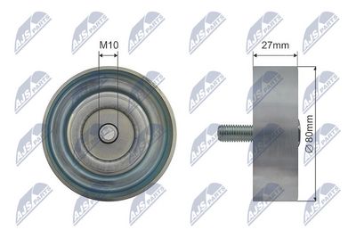 Deflection/Guide Pulley, V-ribbed belt NTY RNK-HY-010