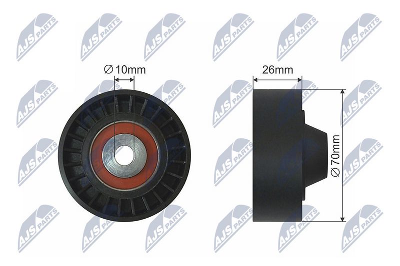 NTY RNK-HY-514 Deflection/Guide Pulley, V-ribbed belt