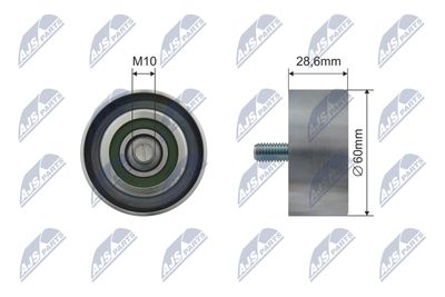 Deflection/Guide Pulley, V-ribbed belt NTY RNK-HY-521