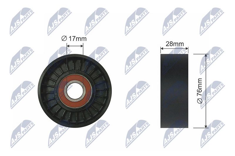 NTY RNK-KA-001 Tensioner Pulley, V-ribbed belt