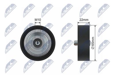 Deflection/Guide Pulley, V-ribbed belt NTY RNK-KA-003