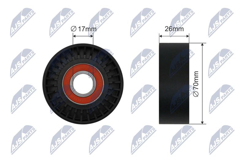 NTY RNK-KA-004A Tensioner Pulley, V-ribbed belt