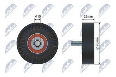 Deflection/Guide Pulley, V-ribbed belt NTY RNK-KA-005
