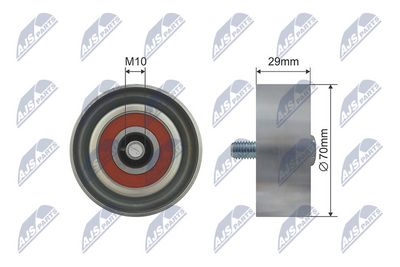 Deflection/Guide Pulley, V-ribbed belt NTY RNK-KA-007
