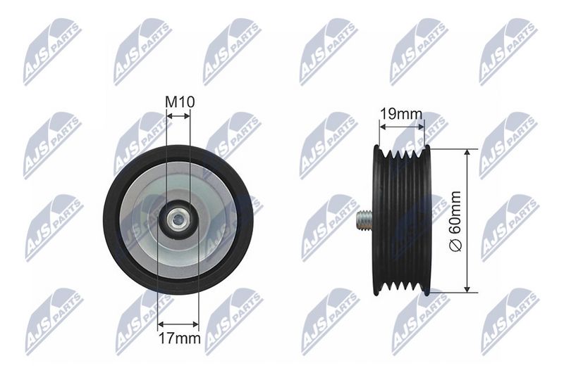 NTY RNK-KA-008 Deflection/Guide Pulley, V-ribbed belt
