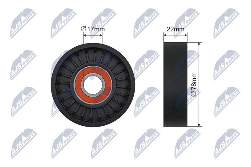 NTY RNK-KA-012 Tensioner Pulley, V-ribbed belt