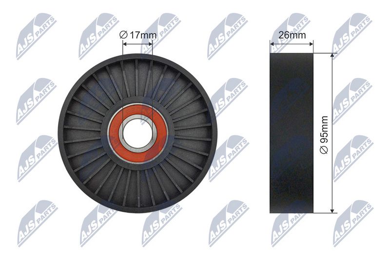 NTY RNK-KA-015 Tensioner Pulley, V-ribbed belt