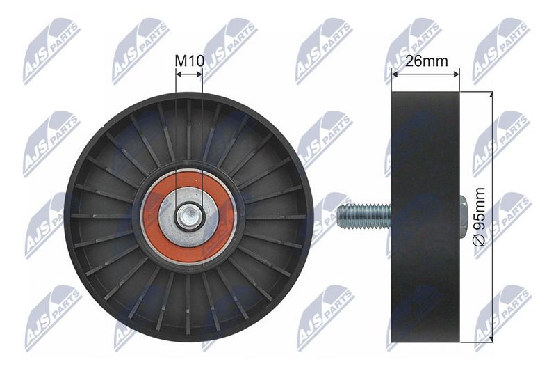 NTY RNK-LR-008 Deflection/Guide Pulley, V-ribbed belt