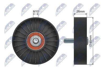 Deflection/Guide Pulley, V-ribbed belt NTY RNK-LR-008