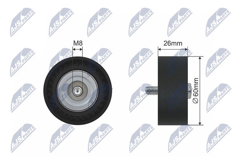 NTY RNK-LR-009 Deflection/Guide Pulley, V-ribbed belt