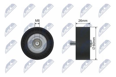 Deflection/Guide Pulley, V-ribbed belt NTY RNK-LR-009