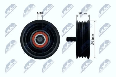 Deflection Pulley/Guide Pulley, V-belt NTY RNK-LR-012