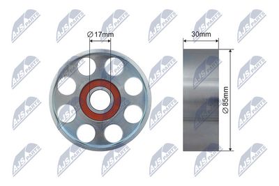 Tensioner Pulley, V-ribbed belt NTY RNK-LR-014