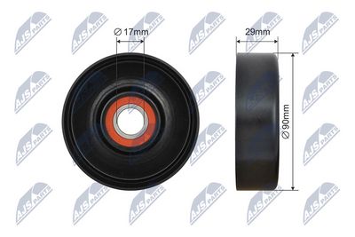 Tensioner Pulley, V-ribbed belt NTY RNK-LR-020