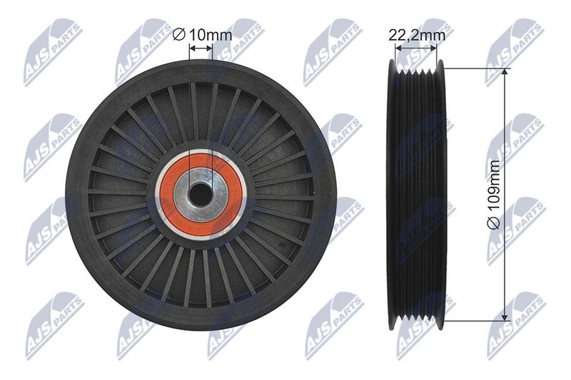 NTY RNK-ME-010 Deflection/Guide Pulley, V-ribbed belt