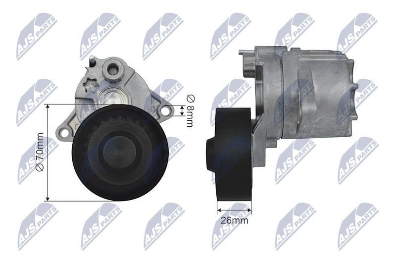 NTY RNK-ME-011 Tensioner Pulley, V-ribbed belt