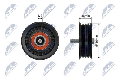 Deflection Pulley/Guide Pulley, V-belt NTY RNK-ME-028