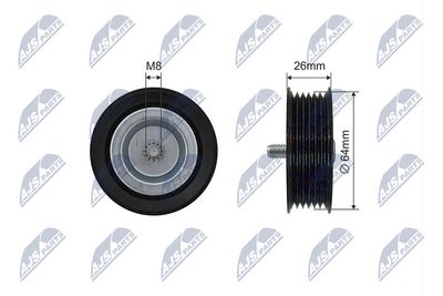 Deflection Pulley/Guide Pulley, V-belt NTY RNK-ME-029