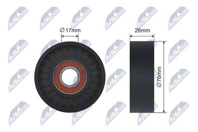 Tensioner Pulley, V-belt NTY RNK-ME-031