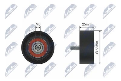 Deflection Pulley/Guide Pulley, V-belt NTY RNK-ME-035