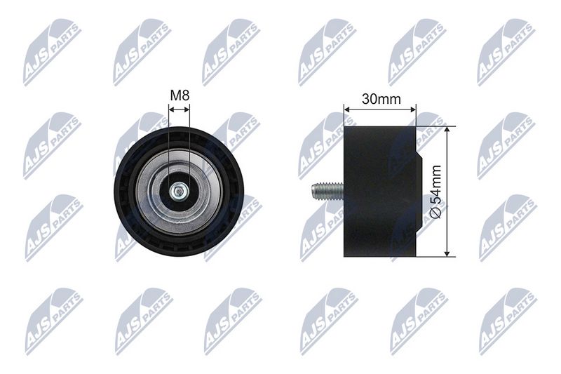 NTY RNK-ME-048 Tensioner Pulley, V-ribbed belt