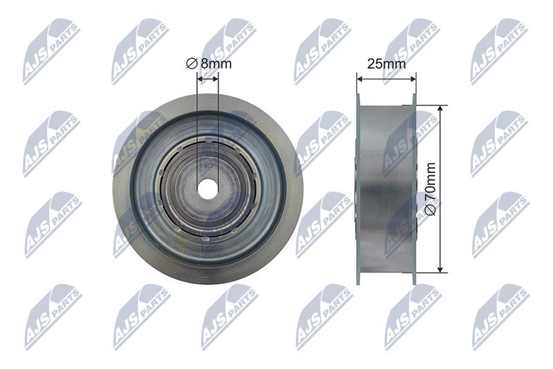 NTY RNK-ME-052 Tensioner Pulley, V-ribbed belt