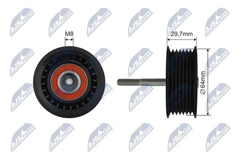 NTY RNK-ME-056 Tensioner Pulley, V-ribbed belt