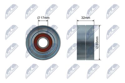 Tensioner Pulley, V-ribbed belt NTY RNK-ME-060