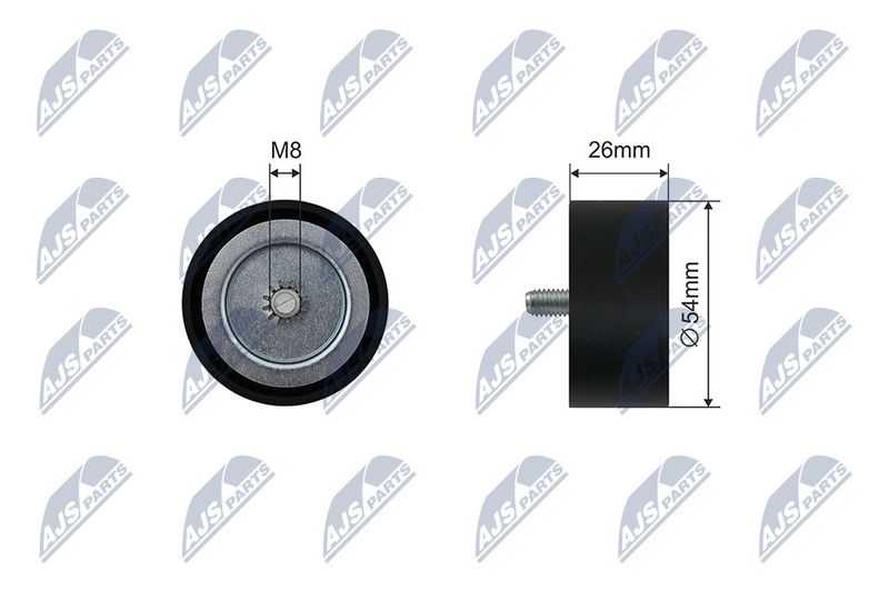 NTY RNK-ME-063 Tensioner Pulley, V-ribbed belt