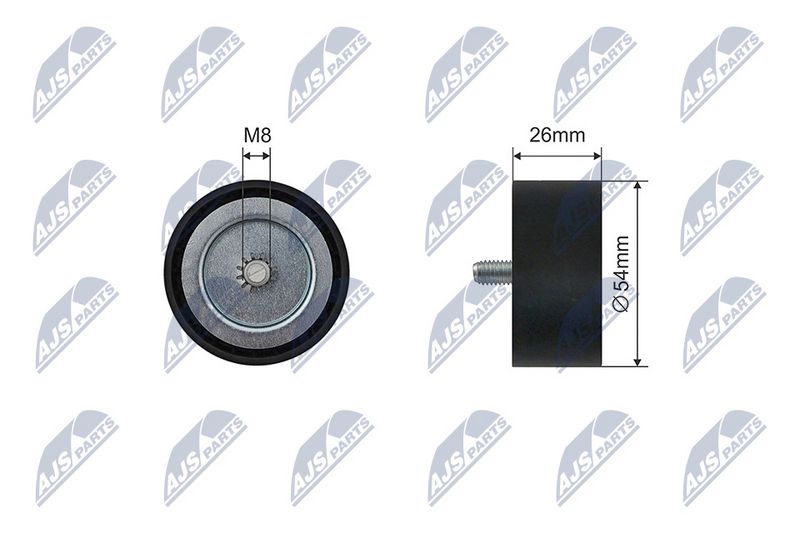 NTY RNK-ME-064 Tensioner Pulley, V-ribbed belt