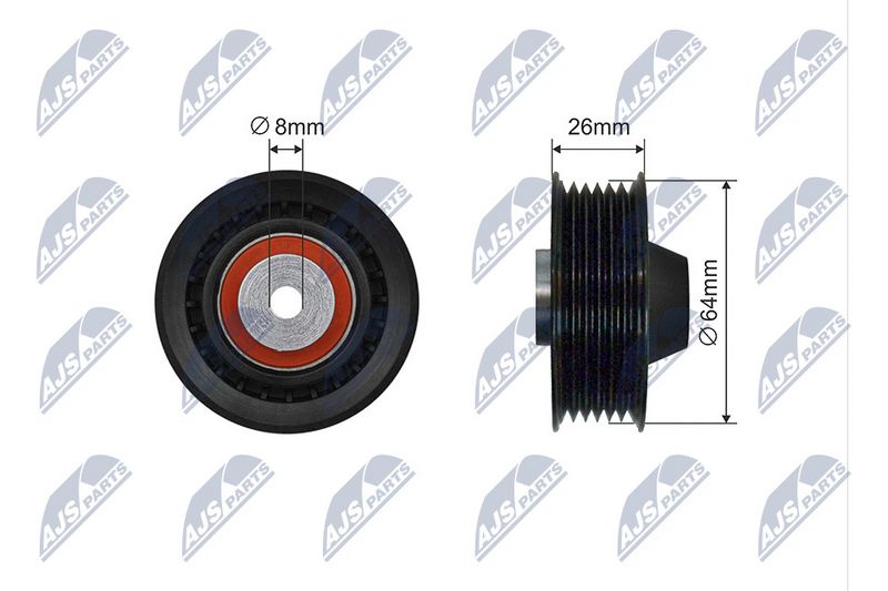 NTY RNK-ME-066 Tensioner Pulley, V-ribbed belt