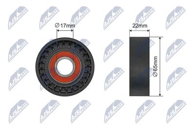 Deflection/Guide Pulley, V-ribbed belt NTY RNK-ME-072