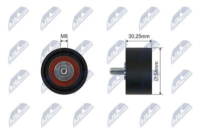 Deflection/Guide Pulley, V-ribbed belt NTY RNK-ME-075