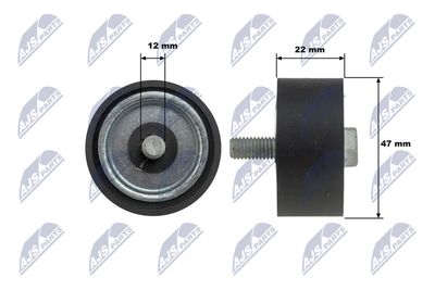 Deflection/Guide Pulley, V-ribbed belt NTY RNK-ME-087