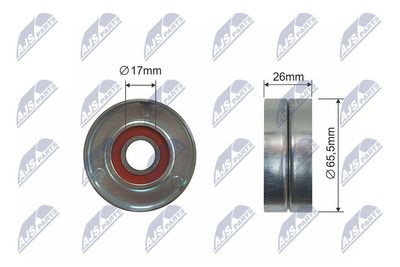 Tensioner Pulley, V-ribbed belt NTY RNK-MS-017