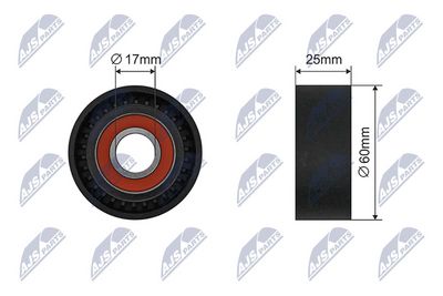 Tensioner Pulley, V-ribbed belt NTY RNK-MZ-013A