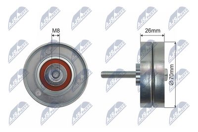 Deflection Pulley/Guide Pulley, V-belt NTY RNK-MZ-014