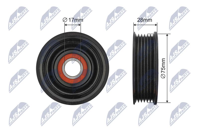 NTY RNK-MZ-017 Tensioner Pulley, V-ribbed belt