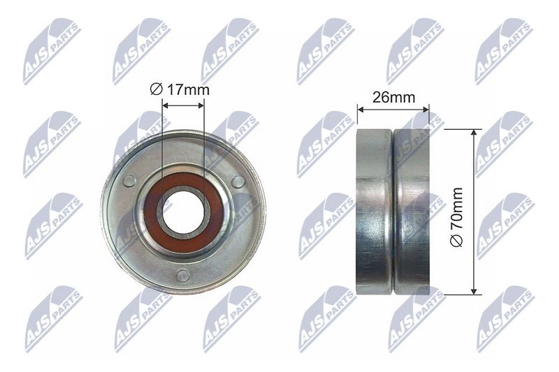 NTY RNK-NS-015 Tensioner Pulley, V-ribbed belt