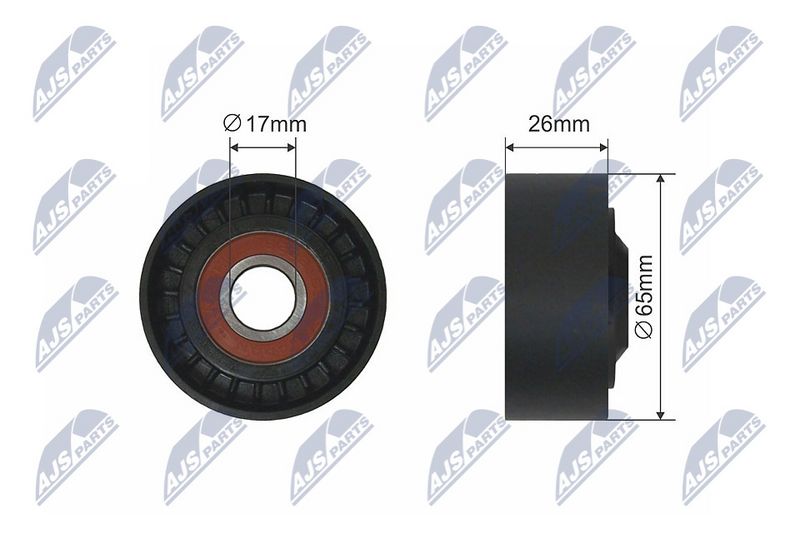 NTY RNK-NS-032 Tensioner Pulley, V-ribbed belt