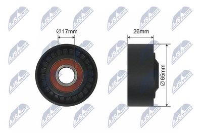 Tensioner Pulley, V-ribbed belt NTY RNK-NS-032