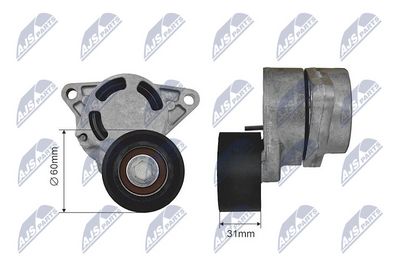 Tensioner Pulley, V-ribbed belt NTY RNK-NS-035