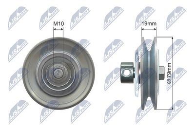 Tensioner Pulley, V-ribbed belt NTY RNK-NS-040